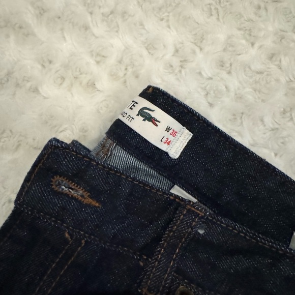 Men’s Lacoste Dark Wash Jeans 36 w 34 length like new - Picture 2 of 8